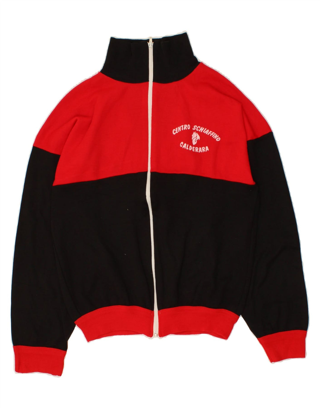 VINTAGE Herren-Trainingsanzug-Top-Jacke, Mittelrot, Farbblock