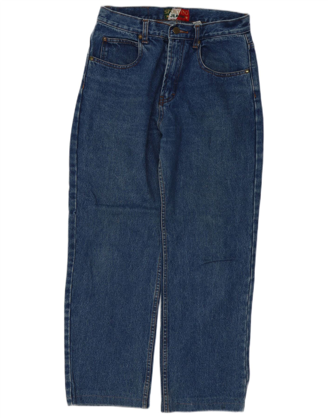 Sporting Damen Tapered Jeans IT 44 Medium W30 L27 Blaue Baumwolle