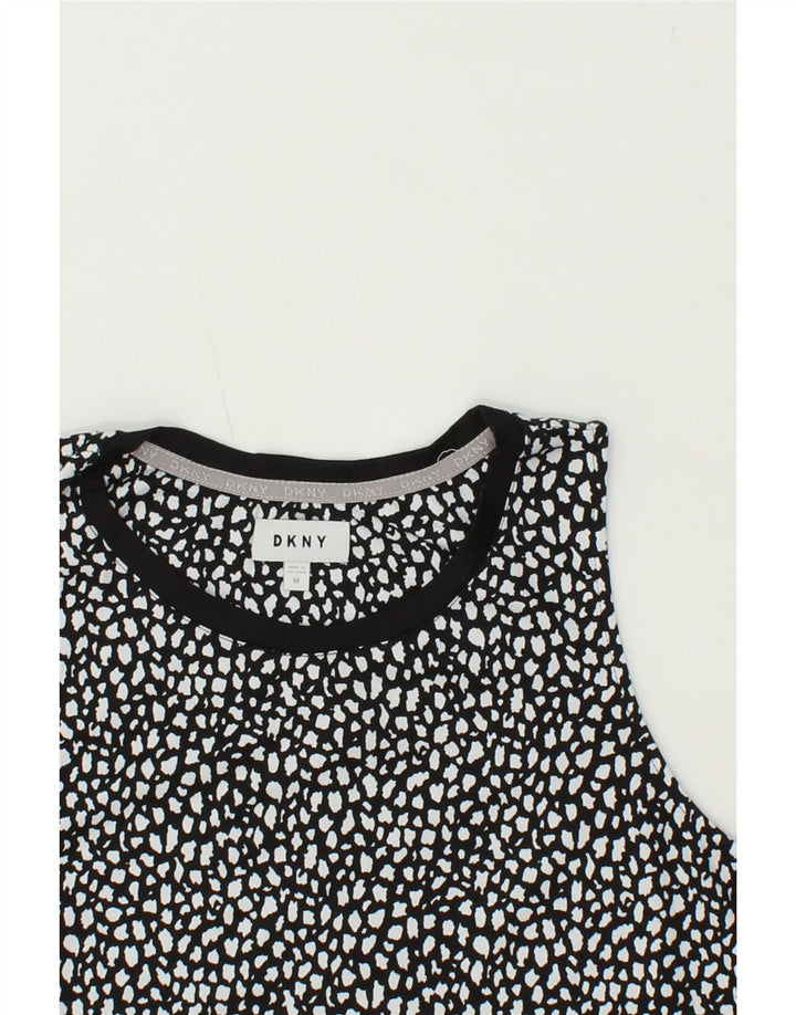 DKNY Womens Graphic Vest Top UK 14 Medium Grey Spotted Polyester Vintage Dkny and Second-Hand Dkny from Messina Hembry 