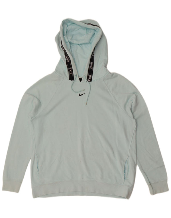 Nike Womens Graphic Hoodie Jumper UK 16 Große blaue Baumwolle