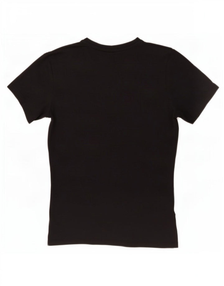 Nike Damen Dri Fit Slim Graphic T-Shirt Top UK 12 Medium Schwarz Polyester
