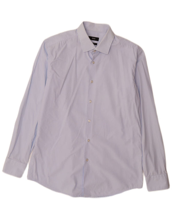 Hugo Boss Herren Slim Fit Hemd Größe 42 16 1/2 Large Blau