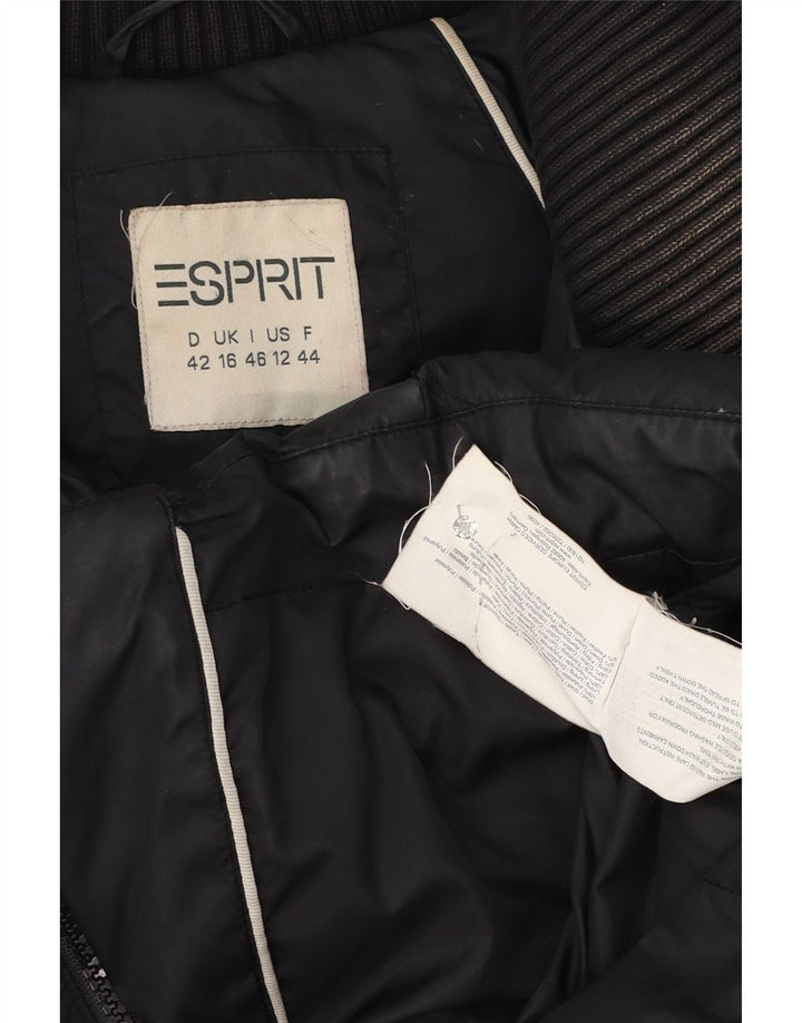 Esprit Damen Wattierte Jacke UK 16 Large Schwarz Polyester