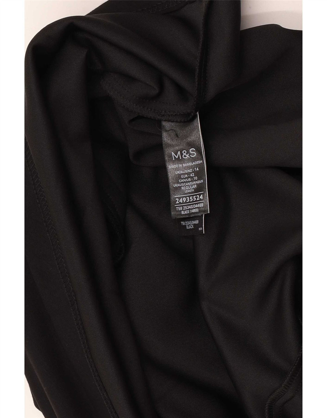 Marks & Spencer Damen A-Linienrock UK 14 Large W34 Schwarz Polyester