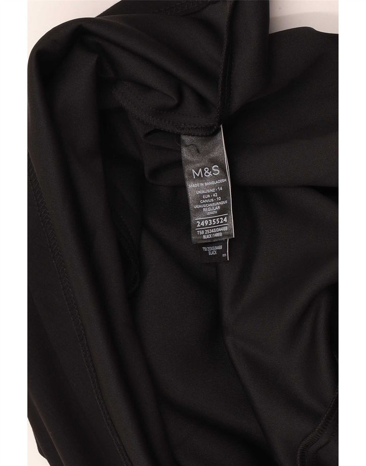 Marks & Spencer Damen A-Linienrock UK 14 Large W34 Schwarz Polyester