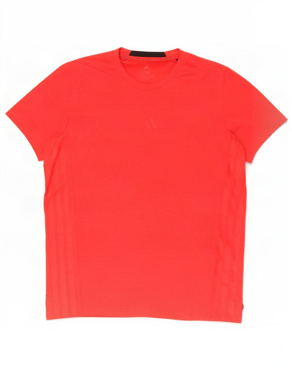 Adidas Herren Slim Fit T-Shirt Top Large Rot Polyester