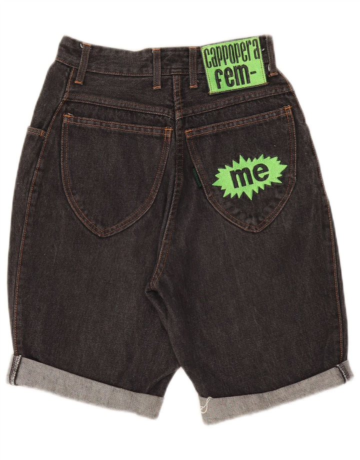 CAPPOPERA Damen-Jeansshorts mit hohem Bund, W26, Größe S, Grau, Baumwolle