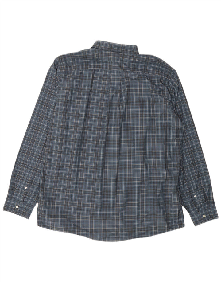 EDDIE BAUER Herren-Hemd, groß, entspannte Passform, XL, blau kariert, Baumwolle