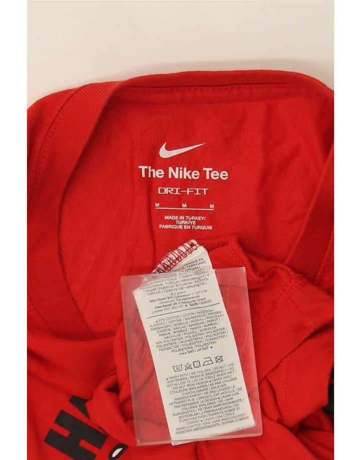Nike Herren Dri Fit Graphic T-Shirt-Oberteil aus mittelroter Baumwolle