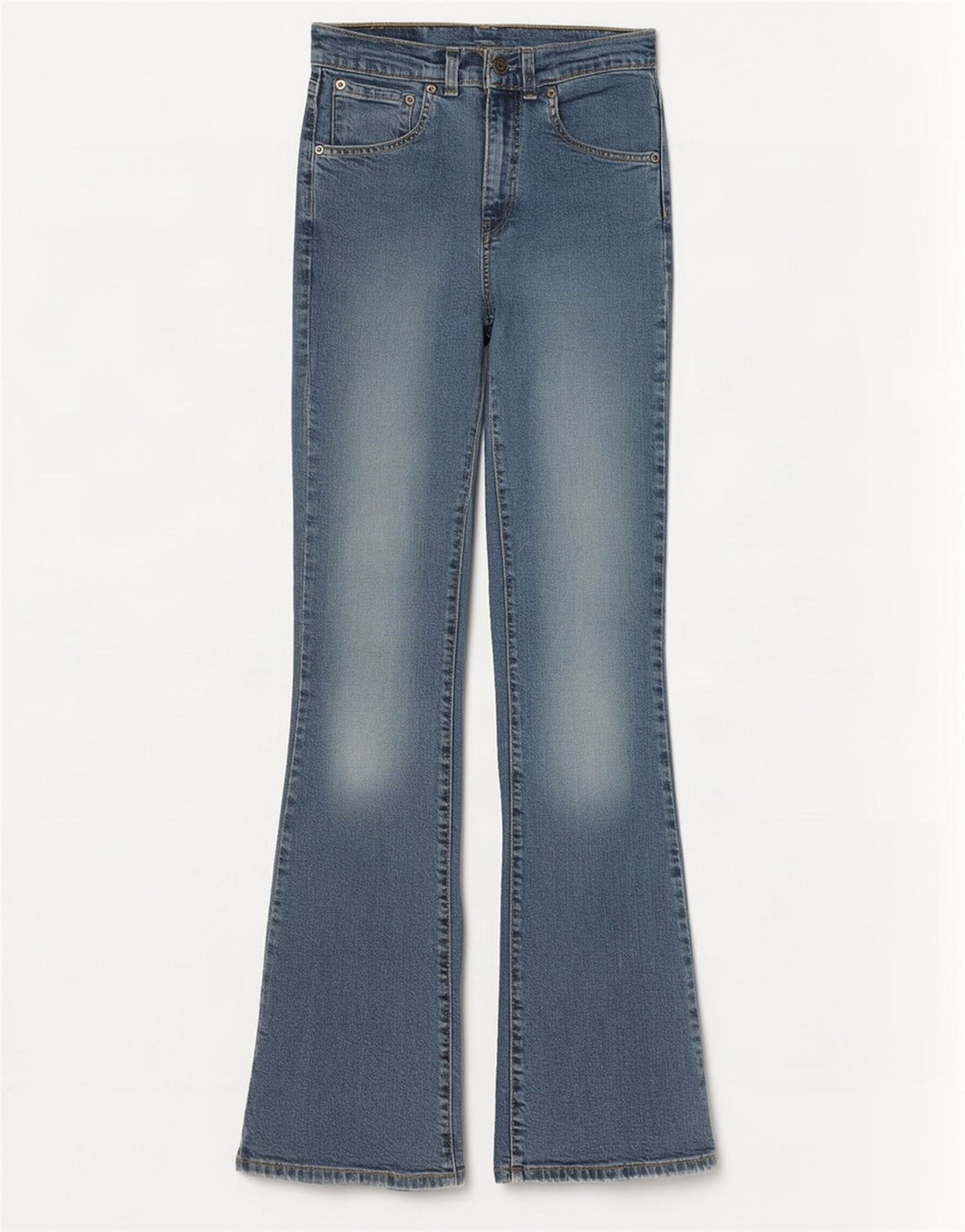 Levi's Damen 525 Flared Jeans W28 L34 Blaue Baumwolle
