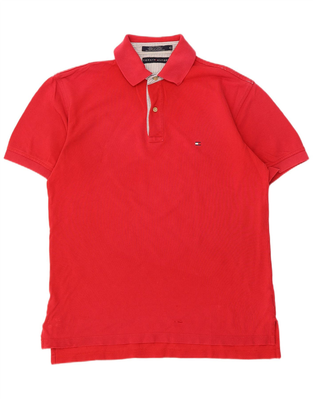 Tommy Hilfiger Herren-Poloshirt aus mittelroter Baumwolle