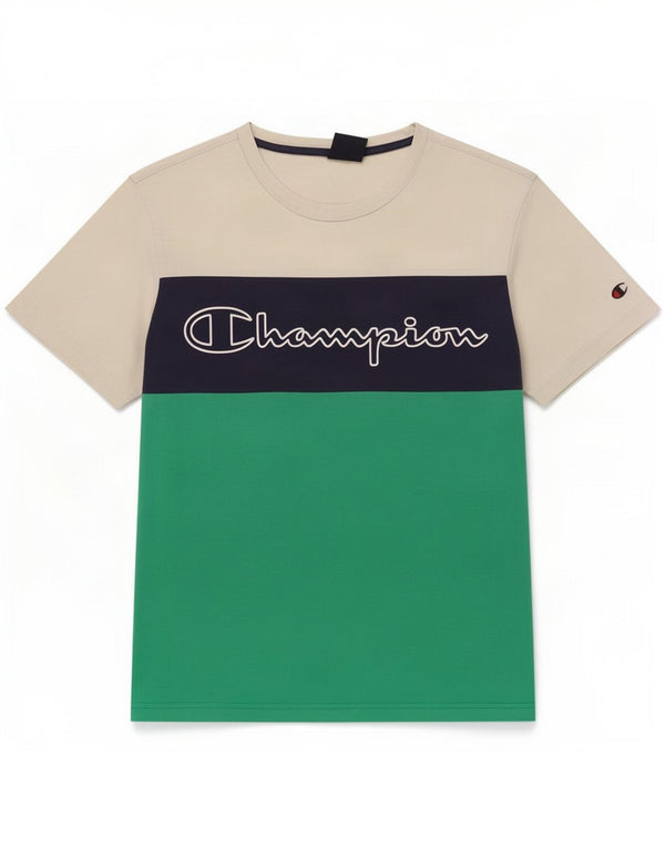 Champion Herren-T-Shirt mit Grafik, Größe S, gebrochenes Weiß, Farbblock