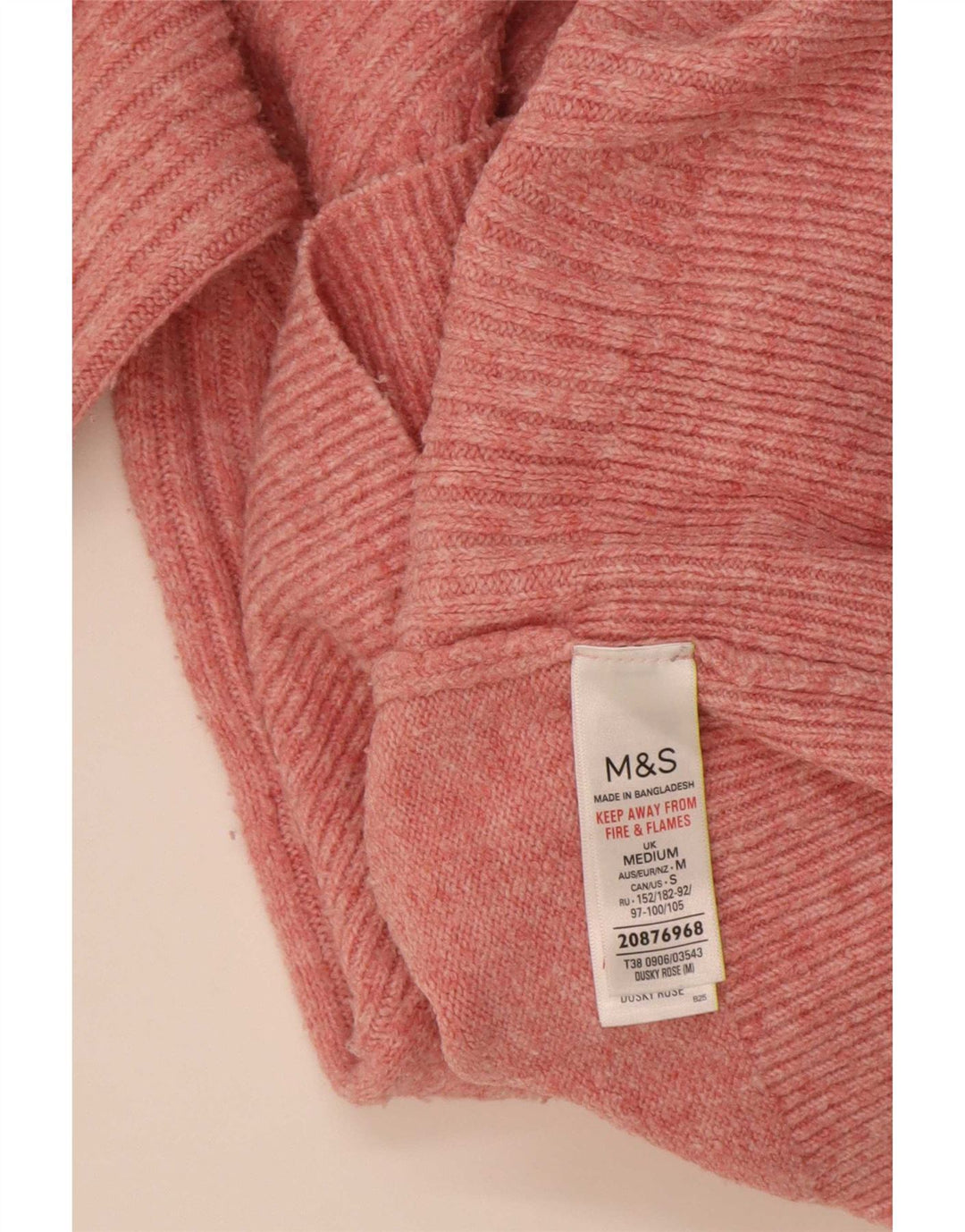Marks & Spencer Damen-Pullover, übergroß, Rundhalsausschnitt, Gr. 14, Mittelrosa
