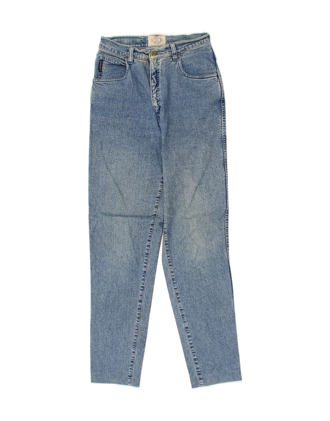 ARMANI Womens Tapered Jeans W26 L28 Blue Cotton Vintage Armani and Second-Hand Armani from Messina Hembry 