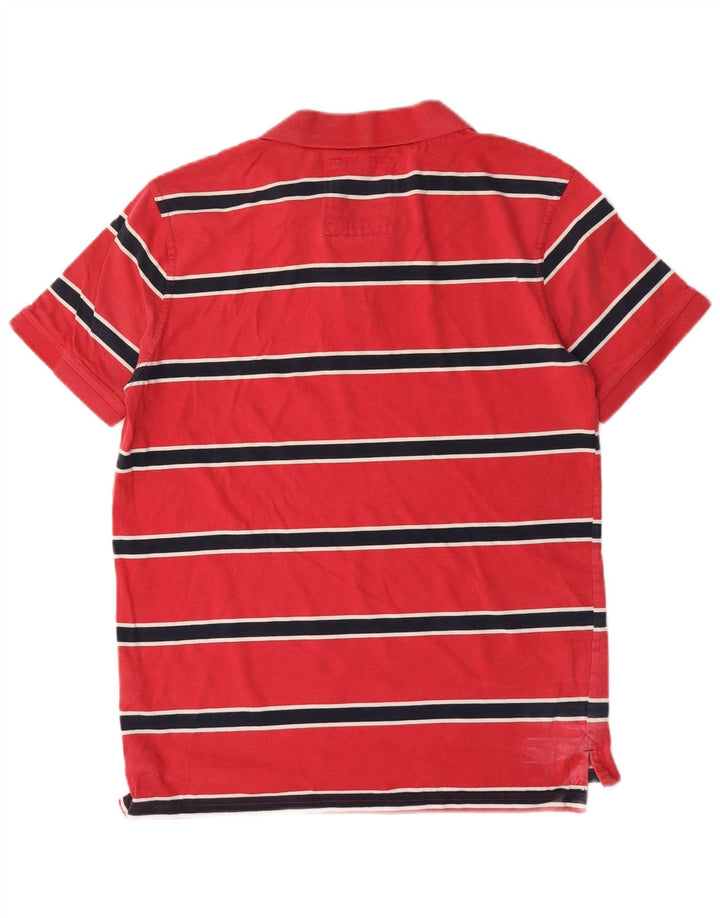 Crew Clothing Herren-Poloshirt aus mittelroter, gestreifter Baumwolle
