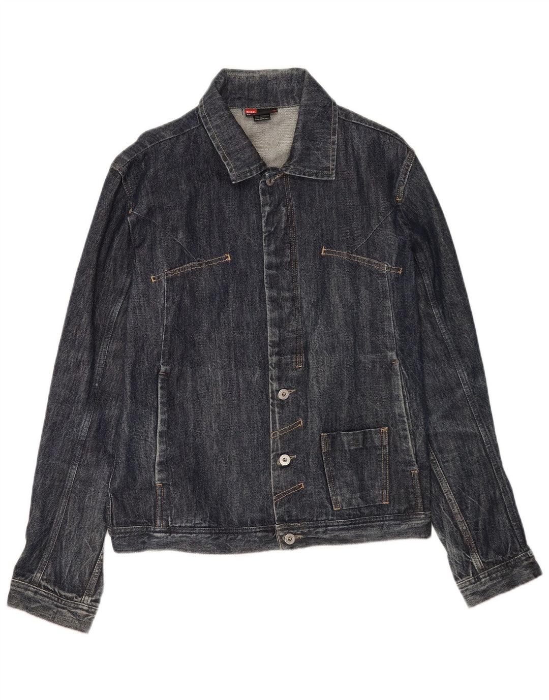 Diesel Herren Jeansjacke UK 42 XL Marineblau Baumwolle