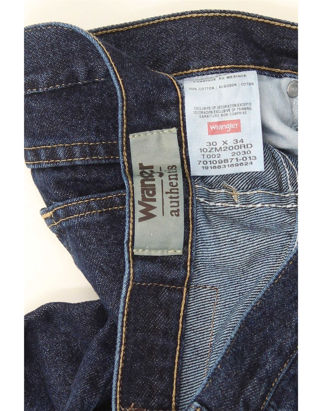 Wrangler Herren Authentic Straight Jeans W30 L34 Marineblaue Baumwolle