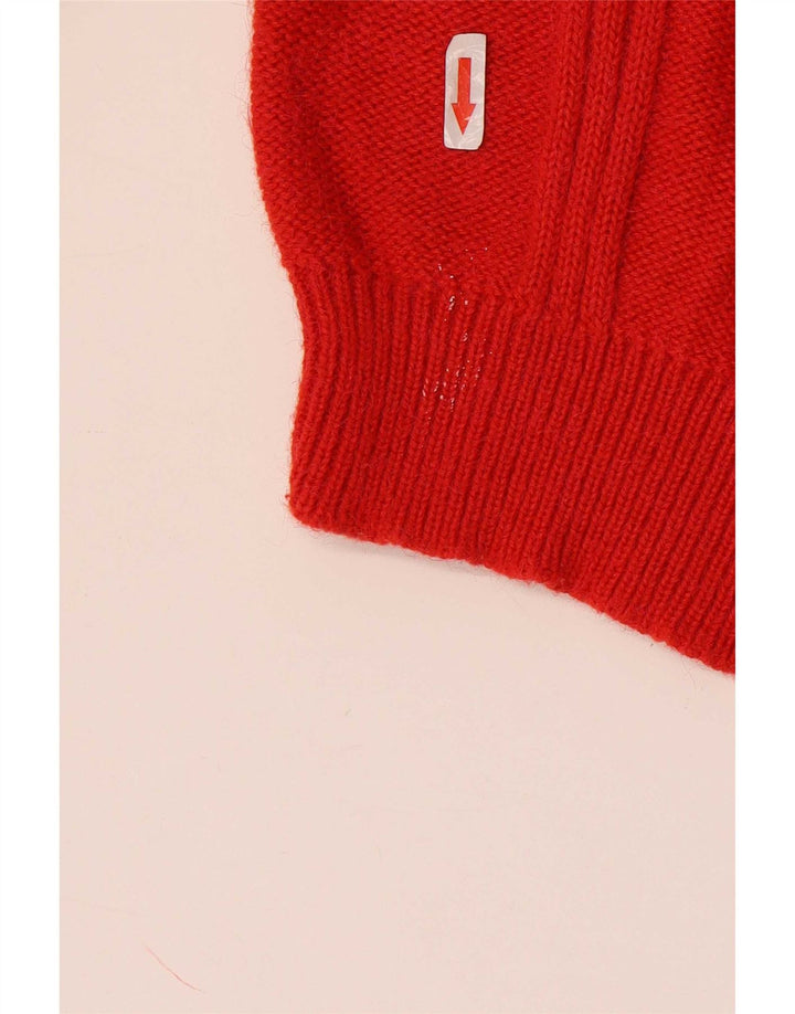 Vintage Herren Rollkragenpullover XL Rot Acryl