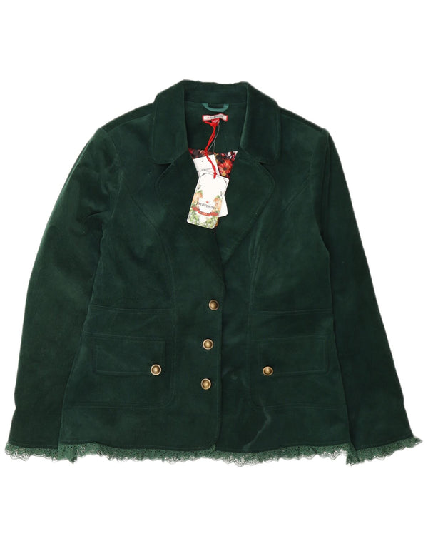 Joe Browns Damen-Blazerjacke aus Cord mit 3 Knöpfen, Gr. 14, Größe L, Grün, Baumwolle