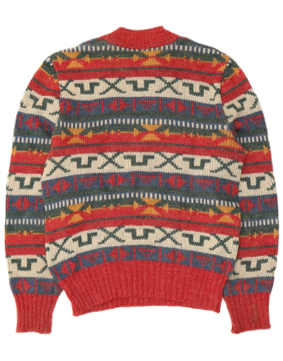 Geyer Damen-Pullover mit Rundhalsausschnitt, Größe 46, groß, rot, geometrisch