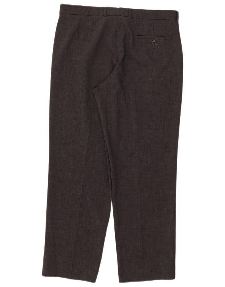 Marks & Spencer Maßgeschneiderte, gerade Anzughose für Herren, W34, L29, Grau, Polyester