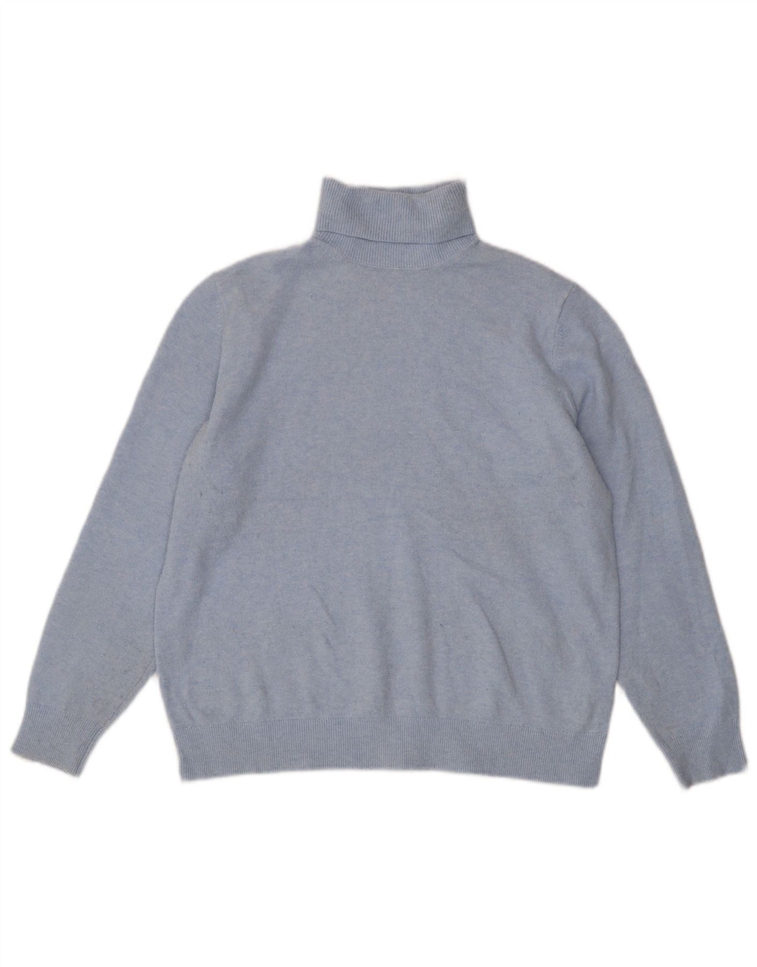 Marks & Spencer Damen Rollkragenpullover, UK 14, Mittelblau, Polyester