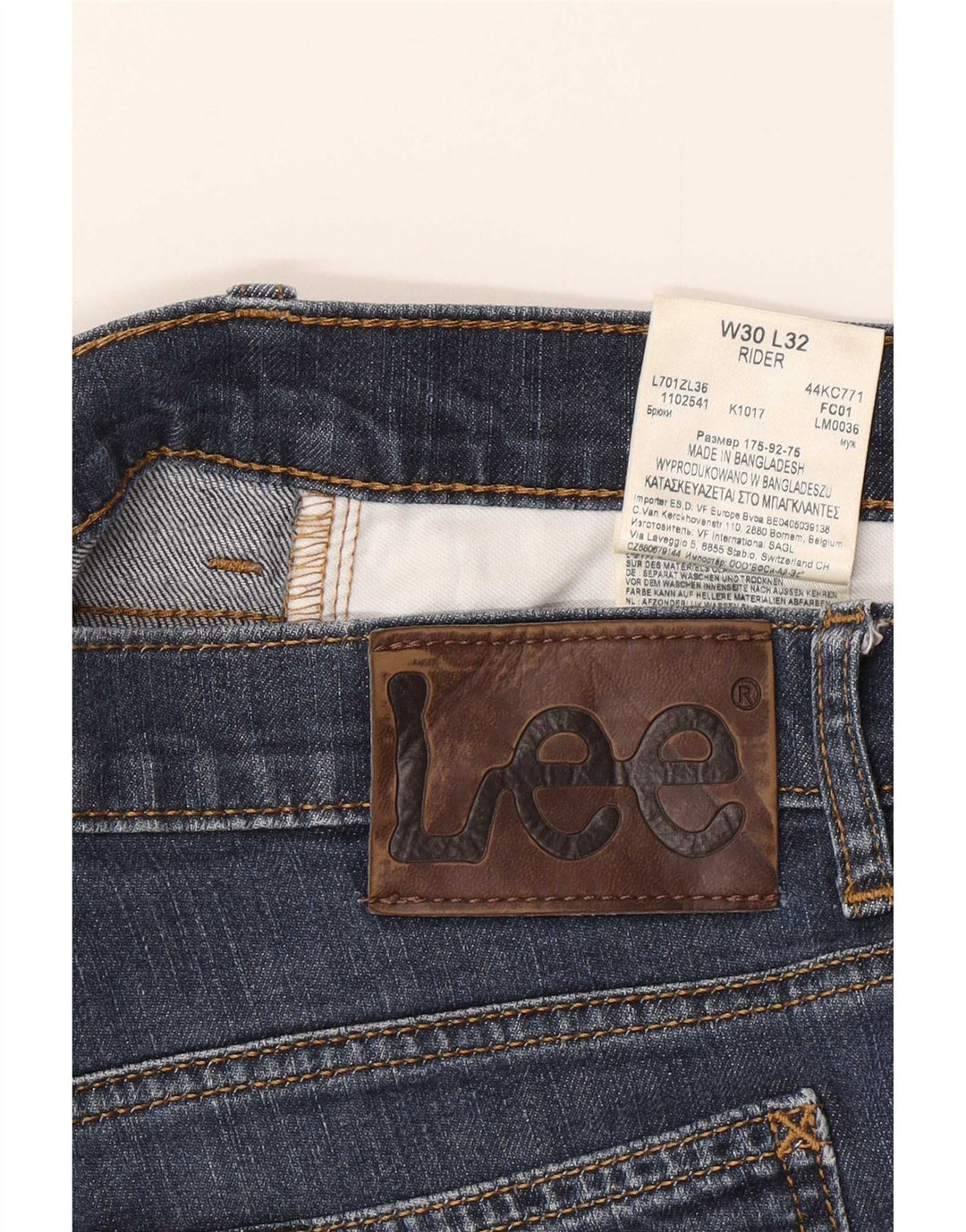 Lee Herren Rider Slim Jeans W30 L32 Marineblaue Baumwolle