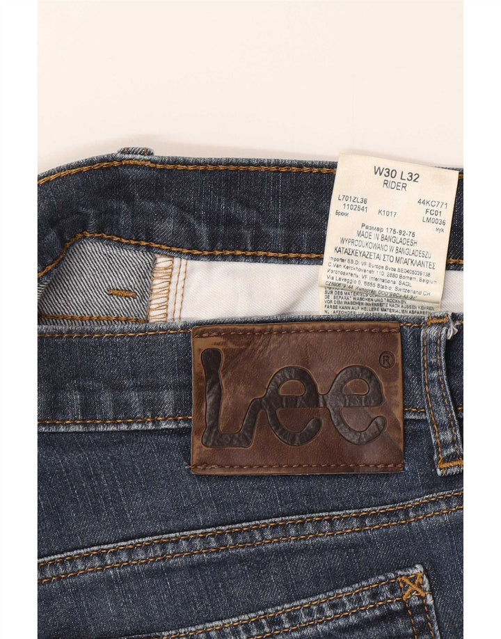 Lee Herren Rider Slim Jeans W30 L32 Marineblaue Baumwolle