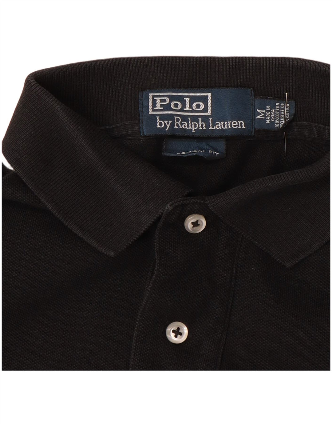 Polo Ralph Lauren Herren-Poloshirt mit individueller Passform, mittelschwarze Baumwolle