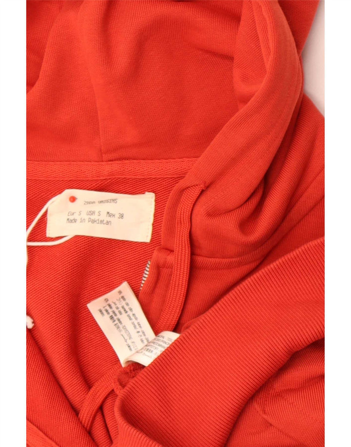 Zara Herren-Kapuzenpullover mit Reißverschluss, klein, rote Baumwolle