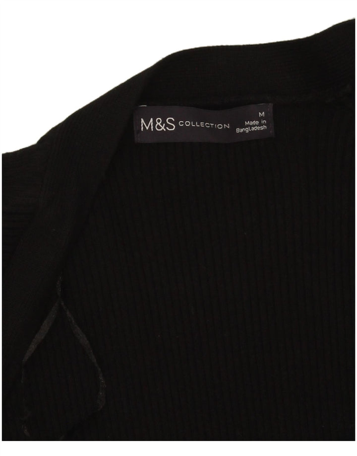 Marks & Spencer Offener Damen-Cardigan-Pullover UK 14 Mittelschwarze Viskose
