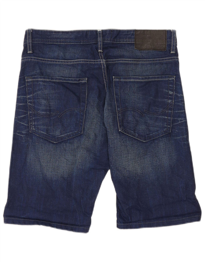 JACK & JONES Mens Regular Fit Denim Shorts Medium W32 Blue Cotton