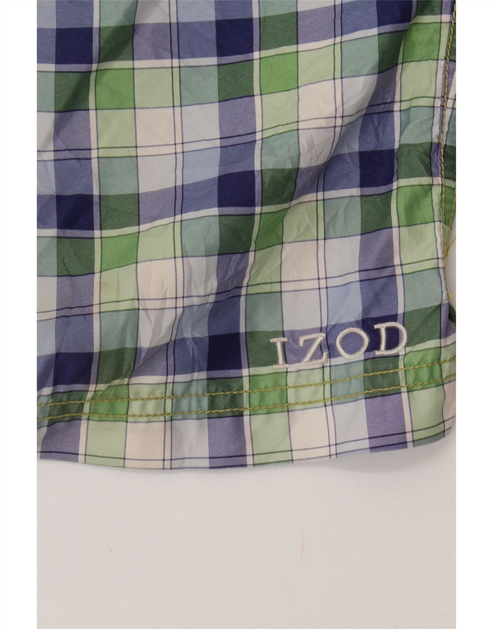 IZOD Mens Sport Shorts 2XL Green Check Polyester Vintage Izod and Second-Hand Izod from Messina Hembry 