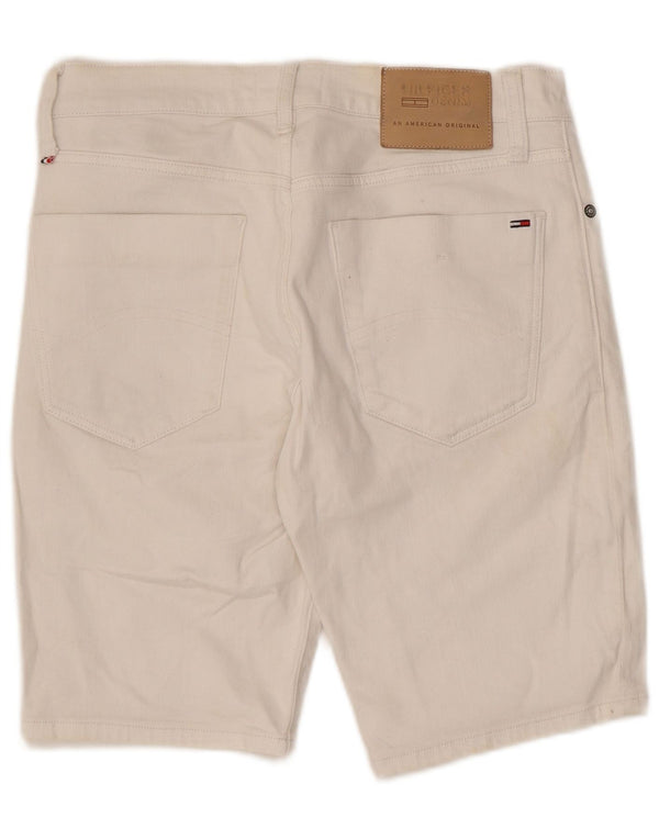 Tommy Hilfiger Herren Scanton Slim Fit Denim Shorts W29 Small Weiße Baumwolle