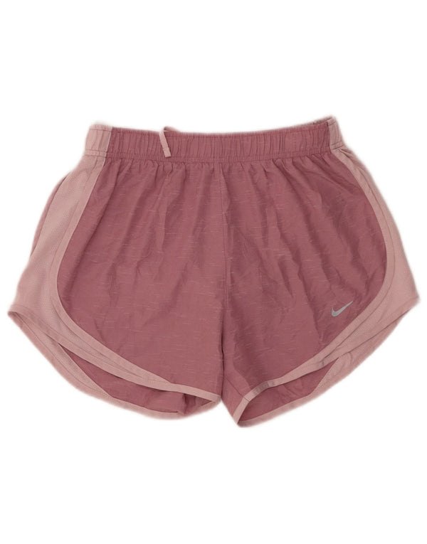 Nike Damen Dri Fit Sport Shorts UK 8 Small Rosa geflecktes Polyester