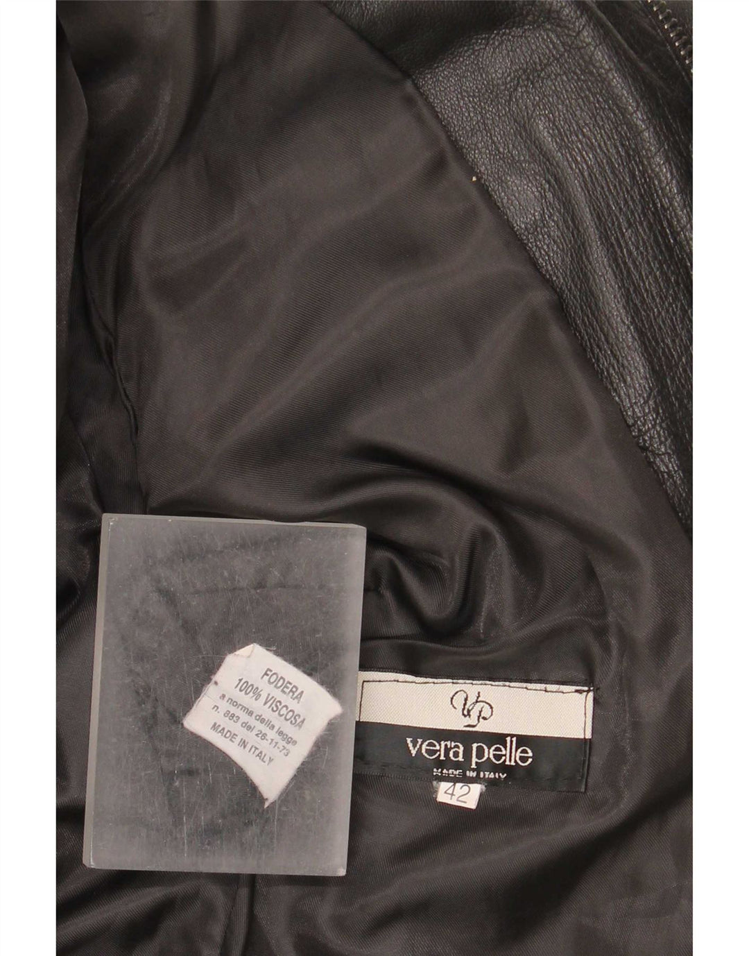 Vintage Damen Leder Bikerjacke IT 42 Medium Schwarz