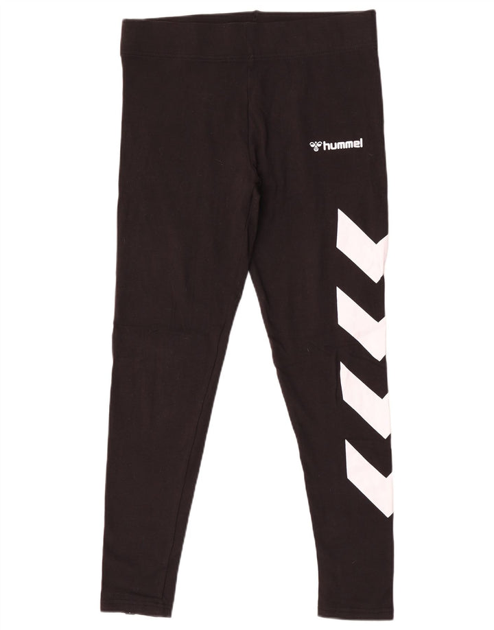 Hummel Damen Graphic Leggings UK 14 Mittelschwarze Colourblock-Baumwolle