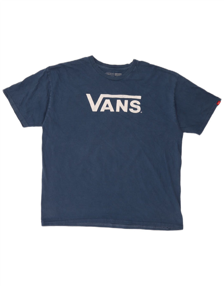 Vans Herren Grafik T-Shirt Top XL Blau Baumwolle