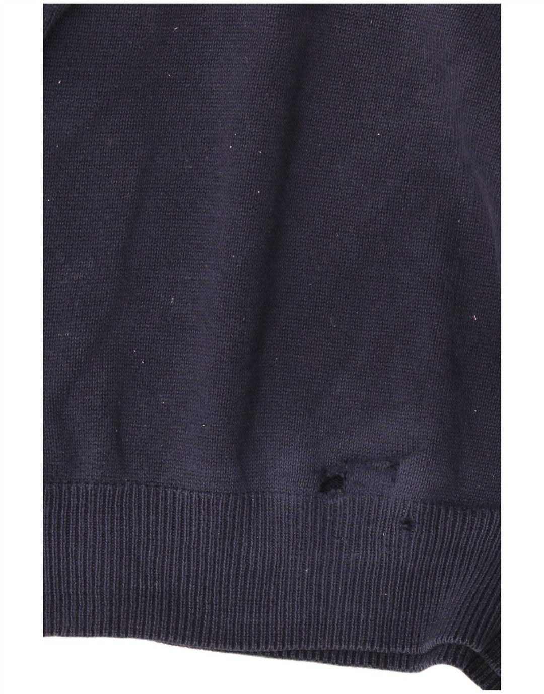 Marks & Spencer Herren-Pullover mit V-Ausschnitt aus mittelblauer Baumwolle