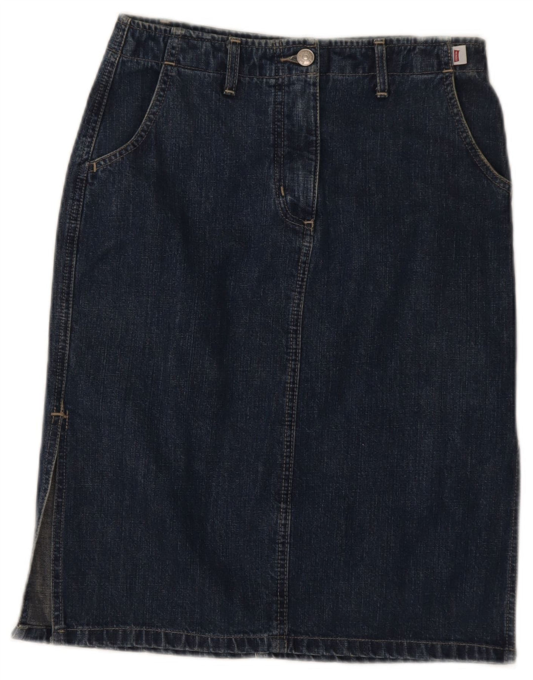 Carrera Damen Jeansrock W28 Mittelmarineblaue Baumwolle