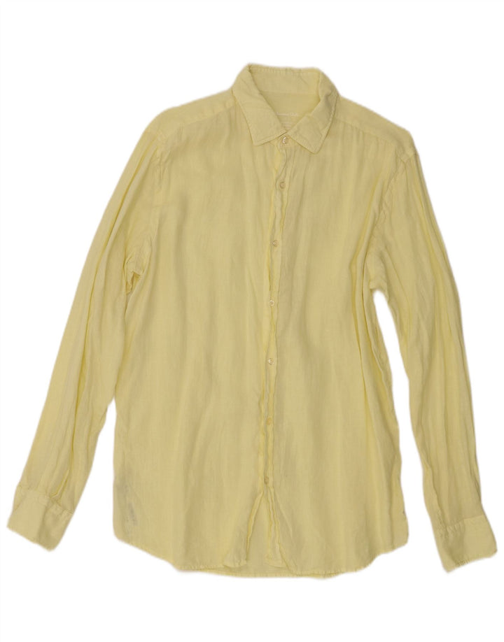 Massimo Dutti Herrenhemd Großes gelbes Leinen