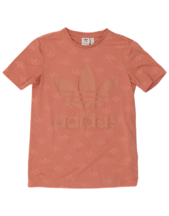 Adidas Damen Grafik T-Shirt Top UK 8 Small Rosa Polyester