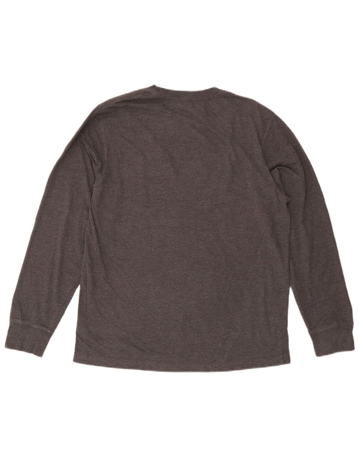 EDDIE BAUER Herren-Top, langärmelig, mittelgraue Baumwolle