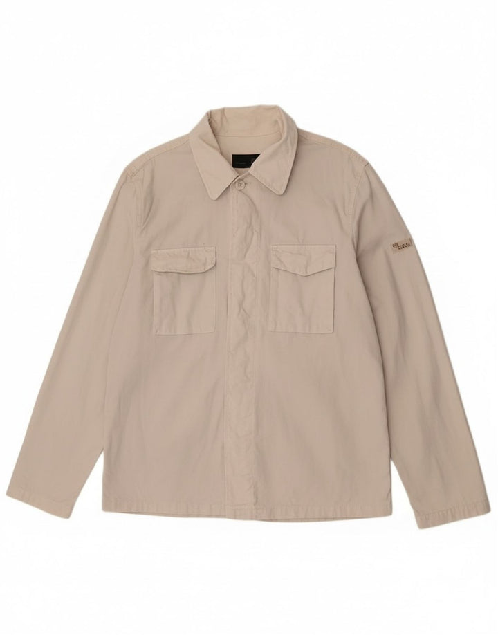Gas Herren Bomberjacke UK 42 XL Off White Baumwolle