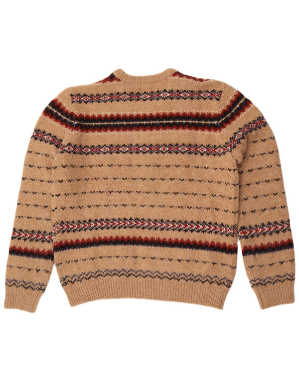 Scout Herren-Pullover mit Rundhalsausschnitt, groß, Beige, Fair-Isle-Nylon