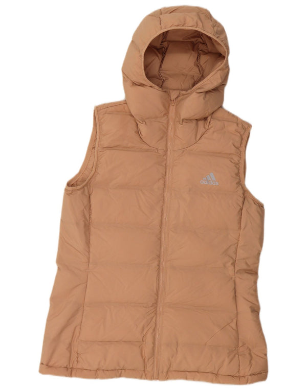 Adidas Damen Kapuzenweste UK 12/14 Medium Beige Polyester