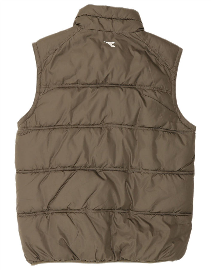 DIADORA Mens Padded Gilet UK 40 Large Brown Polyester