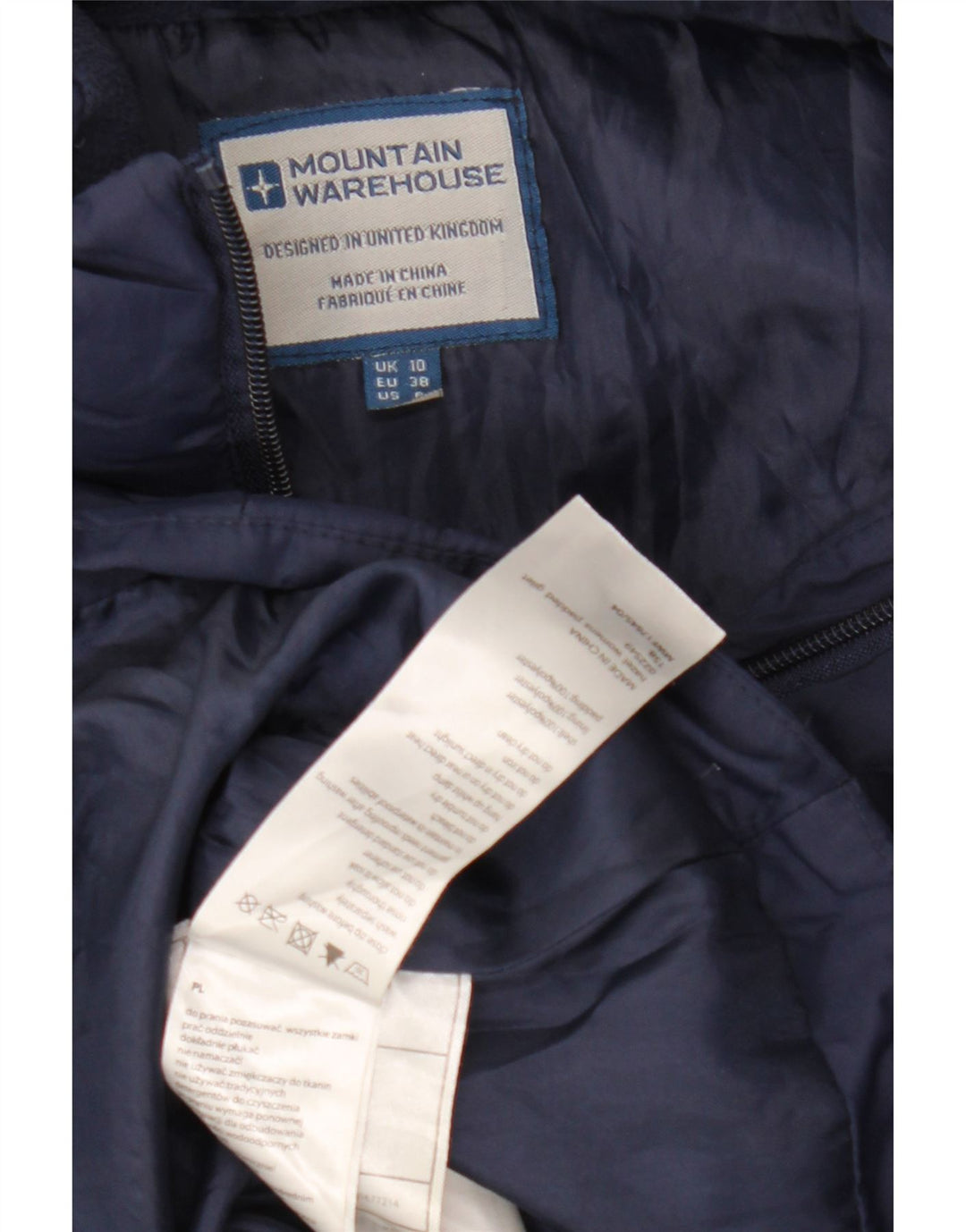 Gefütterte Damenweste von Mountain Warehouse, UK 10, Größe S, Marineblau, Polyester