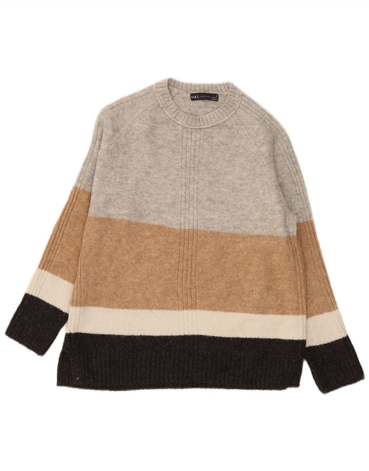 Marks & Spencer Damen Pullover mit Rundhalsausschnitt, UK 14, Mittelgrau