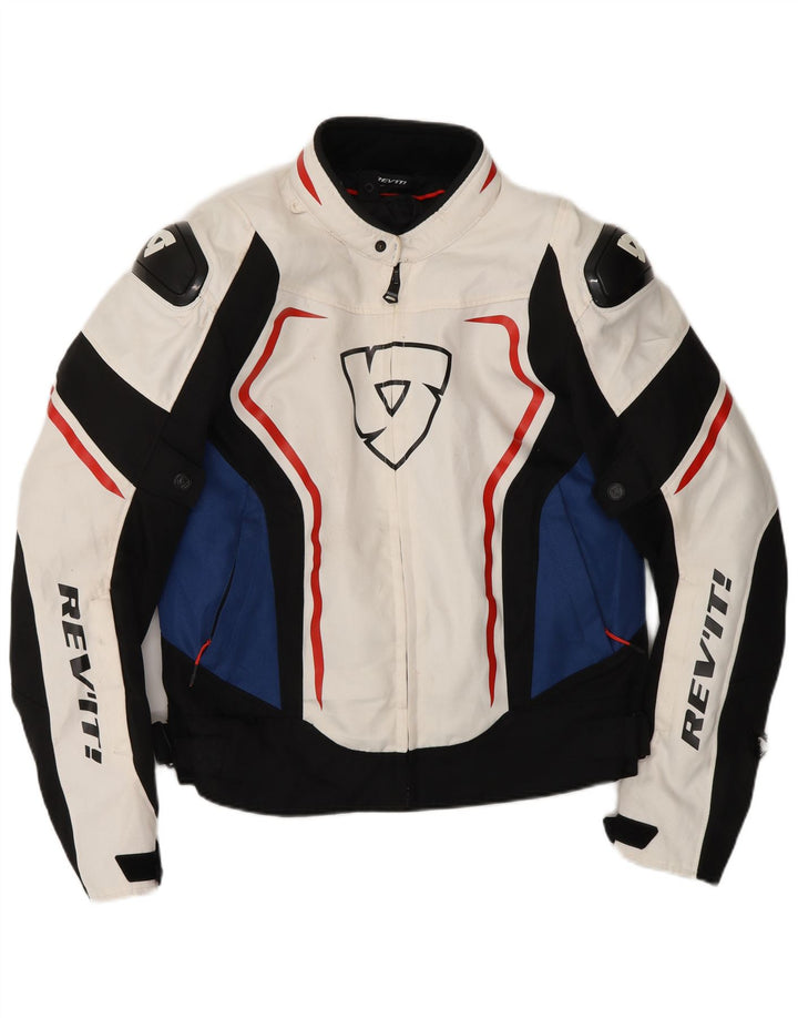 REV'IT Herren Bikerjacke UK 36 Small Off White Colourblock Motorrad